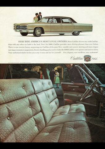 1966 CADILLAC SEDAN USA AD ART PRINT POSTER