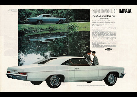 1966 CHEVROLET IMPALA SPORT COUPE & SEDAN USA AD ART PRINT POSTER