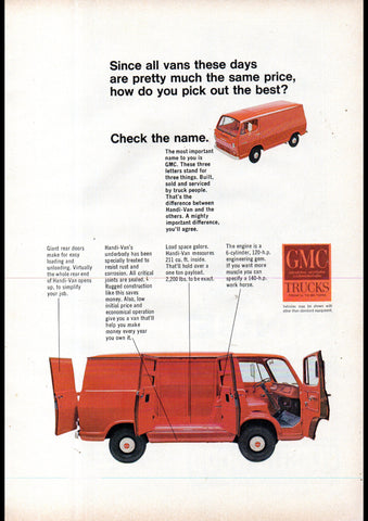 1966 GMC VAN USA AD ART PRINT POSTER