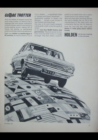 1966 HR HOLDEN SPECIAL SEDAN GLOBE TROTTER AUSSIE AD ART PRINT POSTER