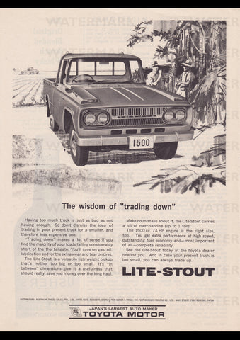 1966 TOYOTA STOUT PICKUP AUSSIE AD ART PRINT POSTER