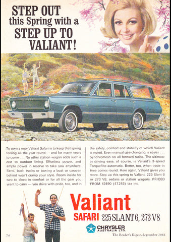 1966 VC CHRYSLER VALIANT SAFARI AUSSIE AD ART PRINT POSTER