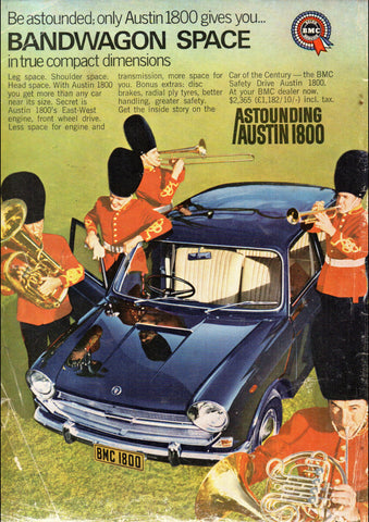 1967 AUSTIN 1800 BMC AUSSIE AD ART PRINT POSTER