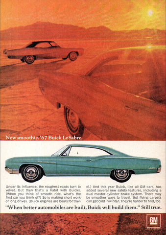 1967 BUICK LE SABRE HARDTOPS USA AD ART PRINT POSTER