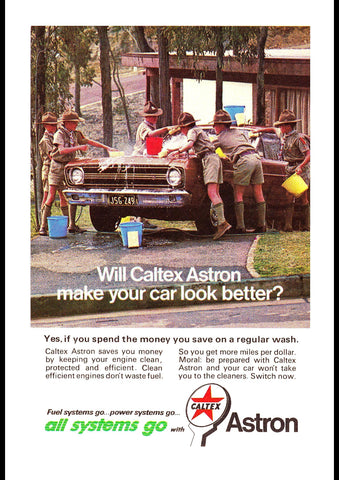 1967 CALTEX PETROL FORD XR FALCON GT AUSSIE AD ART PRINT POSTER