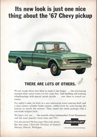 1967 CHEVROLET CHEVY PICKUP TRUCK USA AD ART PRINT POSTER