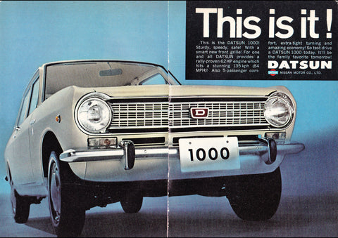 1967 DATSUN NISSAN 1000 AD ART PRINT POSTER