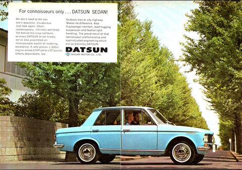 1967 DATSUN NISSAN 1300 4 DOOR AD ART PRINT POSTER