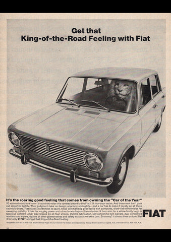 1967 FIAT 124 SEDAN INTERNATIONAL AD ART PRINT POSTER