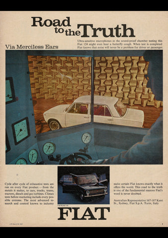 1967 FIAT MODEL 124 SEDAN AUSSIE AD ART PRINT POSTER