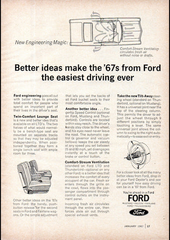 1967 FORD ACCESSORIES USA AD ART PRINT POSTER