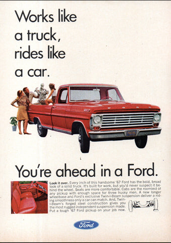 1967 FORD F SERIES PICKUP TRUCK USA AD ART PRINT POSTER