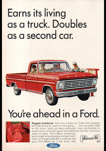 1967 FORD F SERIES PICKUP TRUCK USA AD ART PRINT POSTER