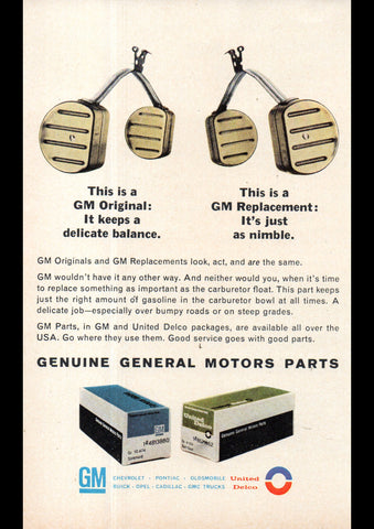 1967 GM GENERAL MOTORS GENUINE REPLACEMENT PARTS USA AD ART PRINT POSTER