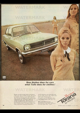 1967 HB HOLDEN TORANA SL 2 DOOR AUSSIE AD ART PRINT POSTER