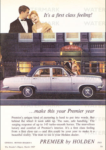 1967 HR HOLDEN X2 PREMIER SEDAN AUSSIE AD ART PRINT POSTER