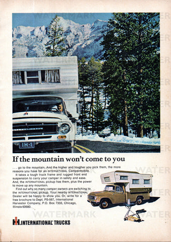 1967 INTERNATIONAL HARVESTER CAMPERMOBILE PICKUP TRUCK USA AD ART PRINT POSTER