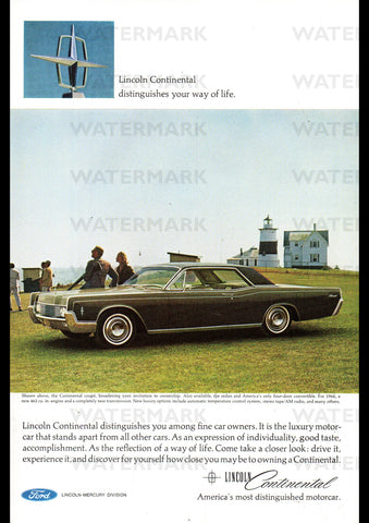 1967 LINCOLN CONTINENTAL 2 DOOR HARDTOP FORD USA AD ART PRINT POSTER