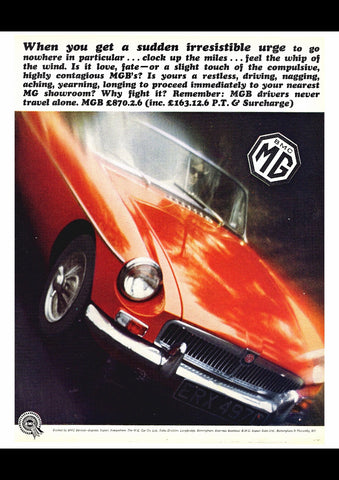 1967 MG BMC UK AD ART PRINT POSTER