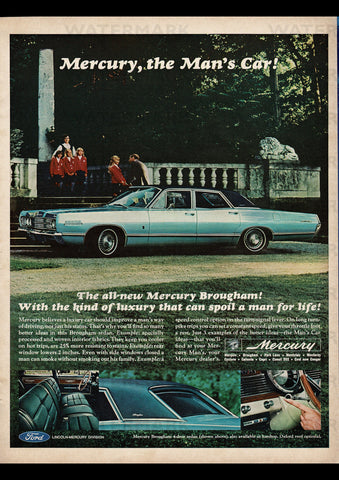 1967 MERCURY BROUGHAM SEDAN FORD USA AD ART PRINT POSTER