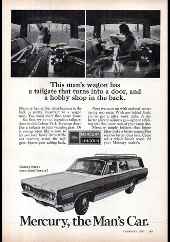 1967 MERCURY COLONY PARK WAGON FORD USA AD ART PRINT POSTER