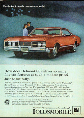 1967 OLDSMOBILE DELMONT 88 SPORT SEDAN USA AD ART PRINT POSTER