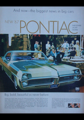 1967 PONTIAC PARISIENNE SPORTS SEDAN AUSSIE AD ART PRINT POSTER