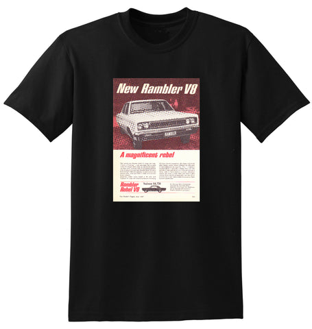 1967 RAMBLER REBEL V8 AMC AUSSIE AD TSHIRT