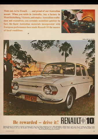 1967 RENAULT 10 SEDAN AUSSIE AD ART PRINT POSTER