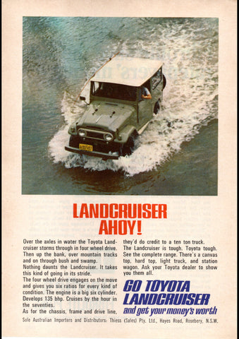 1967 TOYOTA LANDCRUISER 4WD 2 DOOR J40 AUSSIE REPRO AD ART PRINT POSTER