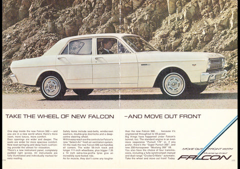 1967 XR FORD FALCON 500 AUSSIE AD ART PRINT POSTER