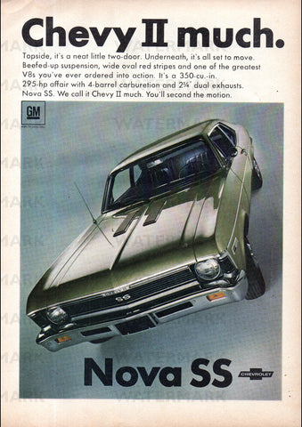 1968 CHEVROLET CHEVY II NOVA SS COUPE USA REPRO AD ART PRINT POSTER