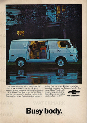 1968 CHEVROLET CHEVY VAN USA REPRO AD ART PRINT POSTER