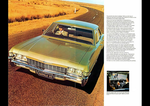 1968 CHEVROLET IMPALA V8 AUSSIE AD ART PRINT POSTER