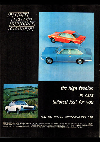 1968 FIAT 124 SPORTS COUPE AUSSIE AD ART PRINT POSTER