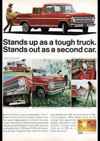 1968 FORD F SERIES PICKUP TRUCK USA AD ART PRINT POSTER