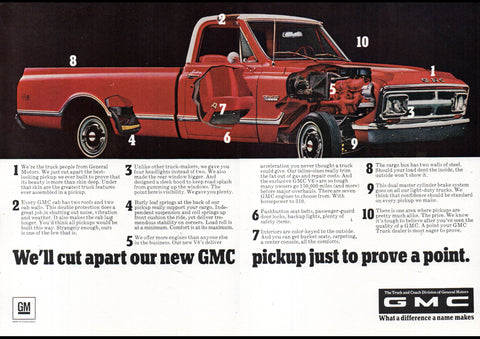 1968 GMC PICKUP TRUCK USA AD ART PRINT POSTER