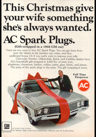 1968 GM GENERAL MOTORS BUICK AC SPARK PLUGS USA AD ART PRINT POSTER