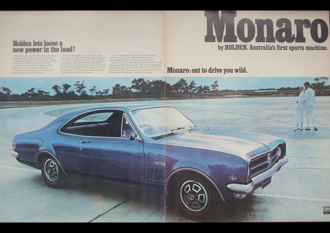 1968 HK HOLDEN MONARO 327 GTS AUSSIE AD ART PRINT POSTER