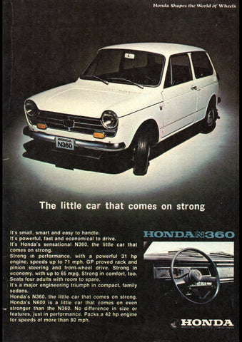 1968 HONDA N360 AUSSIE AD ART PRINT POSTER