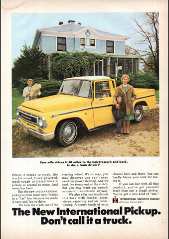 1968 INTERNATIONAL HARVESTER PICKUP USA AD ART PRINT POSTER