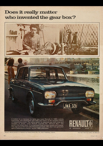 1968 RENAULT 10 SEDAN AUSSIE AD ART PRINT POSTER