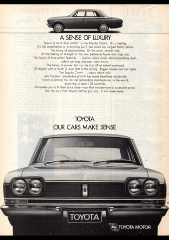 1968 TOYOTA COROLLA 1100 AUTO 2 DOOR E10 AUSSIE AD ART PRINT POSTER