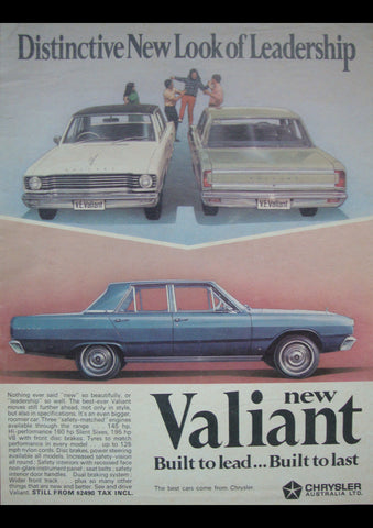 1968 VE CHRYSLER VALIANT SEDAN MODELS AUSSIE AD ART PRINT POSTER