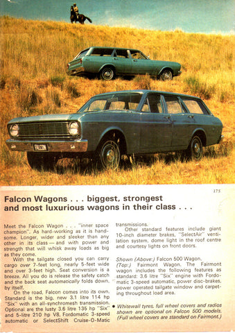 1968 XT FORD FALCON SEDAN AND WAGON MORE MUSTANG AUSSIE AD ART PRINT POSTER