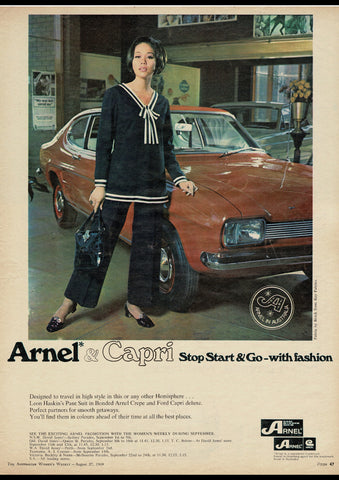 1969 FORD CAPRI DELUXE AUSSIE AD ART PRINT POSTER