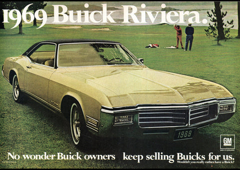 1969 BUICK RIVIERA 2 DOOR HARDTOP USA AD ART PRINT POSTER