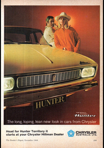 1969 CHRYSLER HILLMAN HUNTER SEDAN AUSSIE REPRO AD ART PRINT POSTER