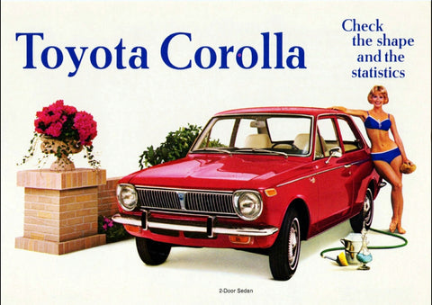 1970 TOYOTA COROLLA 2 DOOR SEDAN REPRO AD ART PRINT POSTER