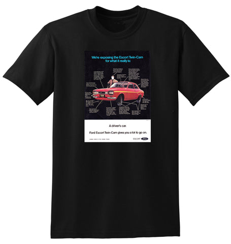 1971 FORD ESCORT TWIN CAM GT AUSSIE AD TSHIRT